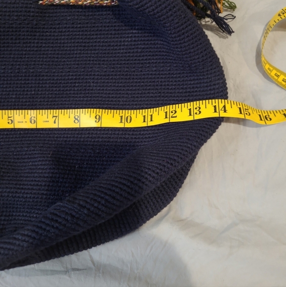 Boho crochet and woven bag colorful artsy everyday casual beachy Tote - Picture 6 of 12